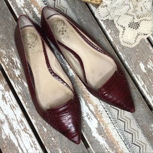 Vince Camuto Empa Burgundy Embossed Flats 7.5